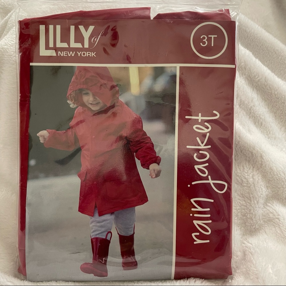 New Lilly Of New York Rain Jacket Red 3T Unisex